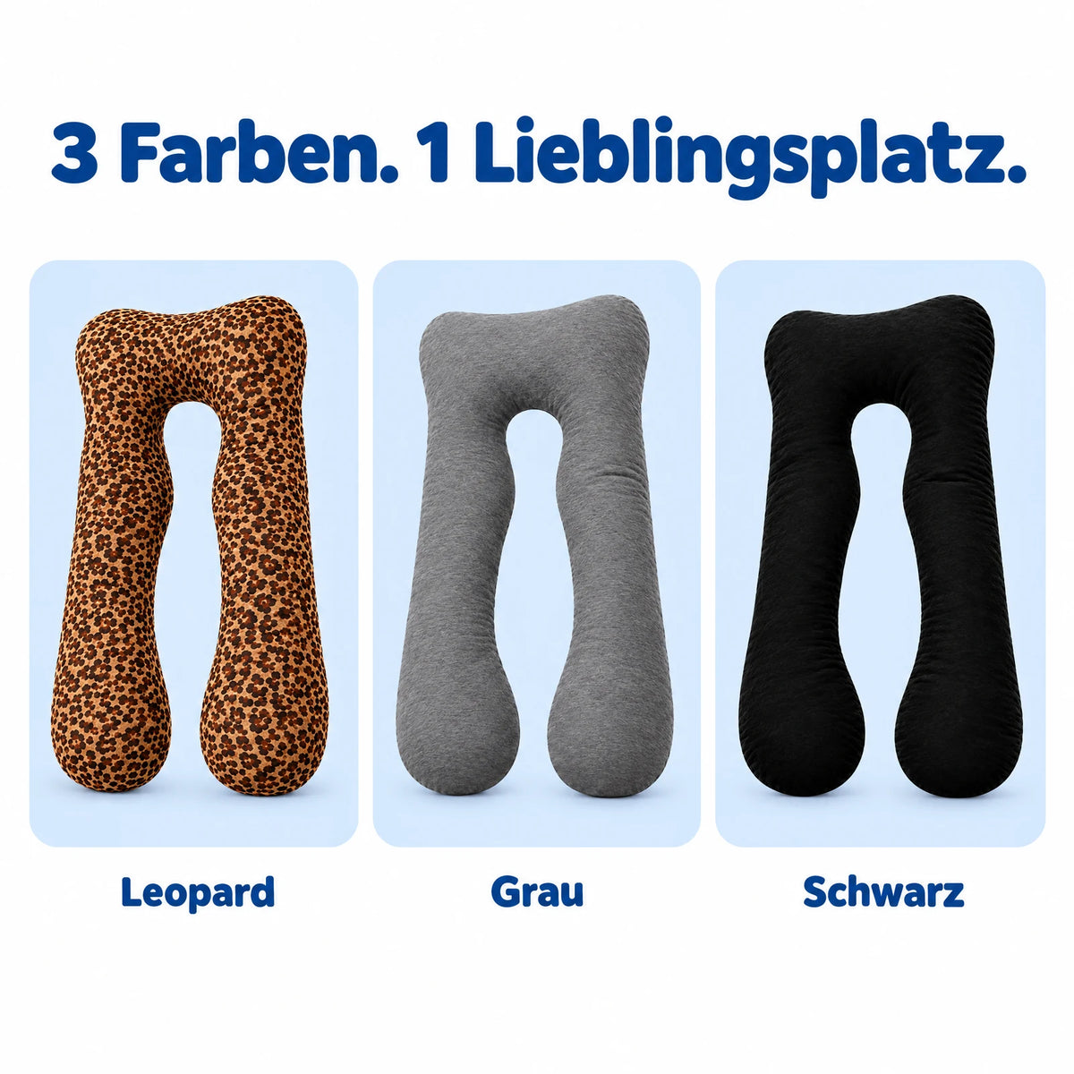 3 Farben: Leopard, Grau, Schwarz